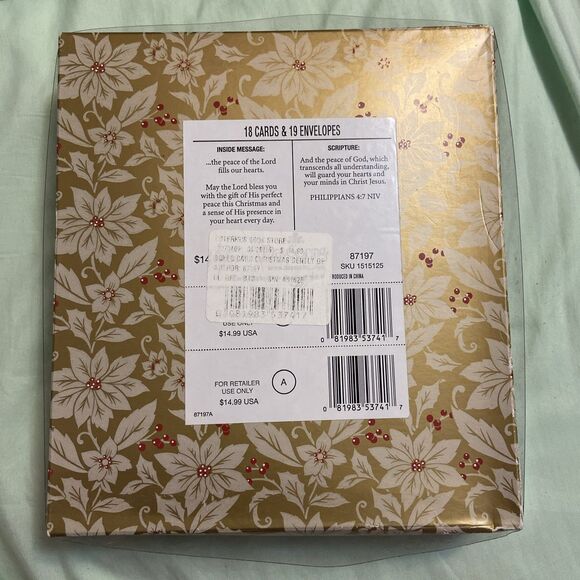 Christmas Greeting 18 Card Pack Glittery Snowflake DaySpring 8”by 5” Scripture - Picture 5 of 14